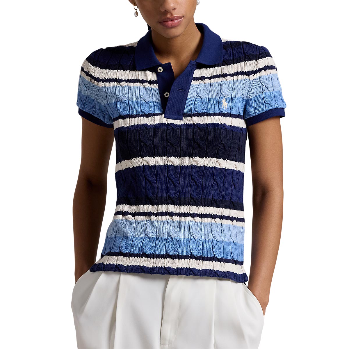 Polo Ralph Lauren Slim Fit Cable-Knit Polo Shirt